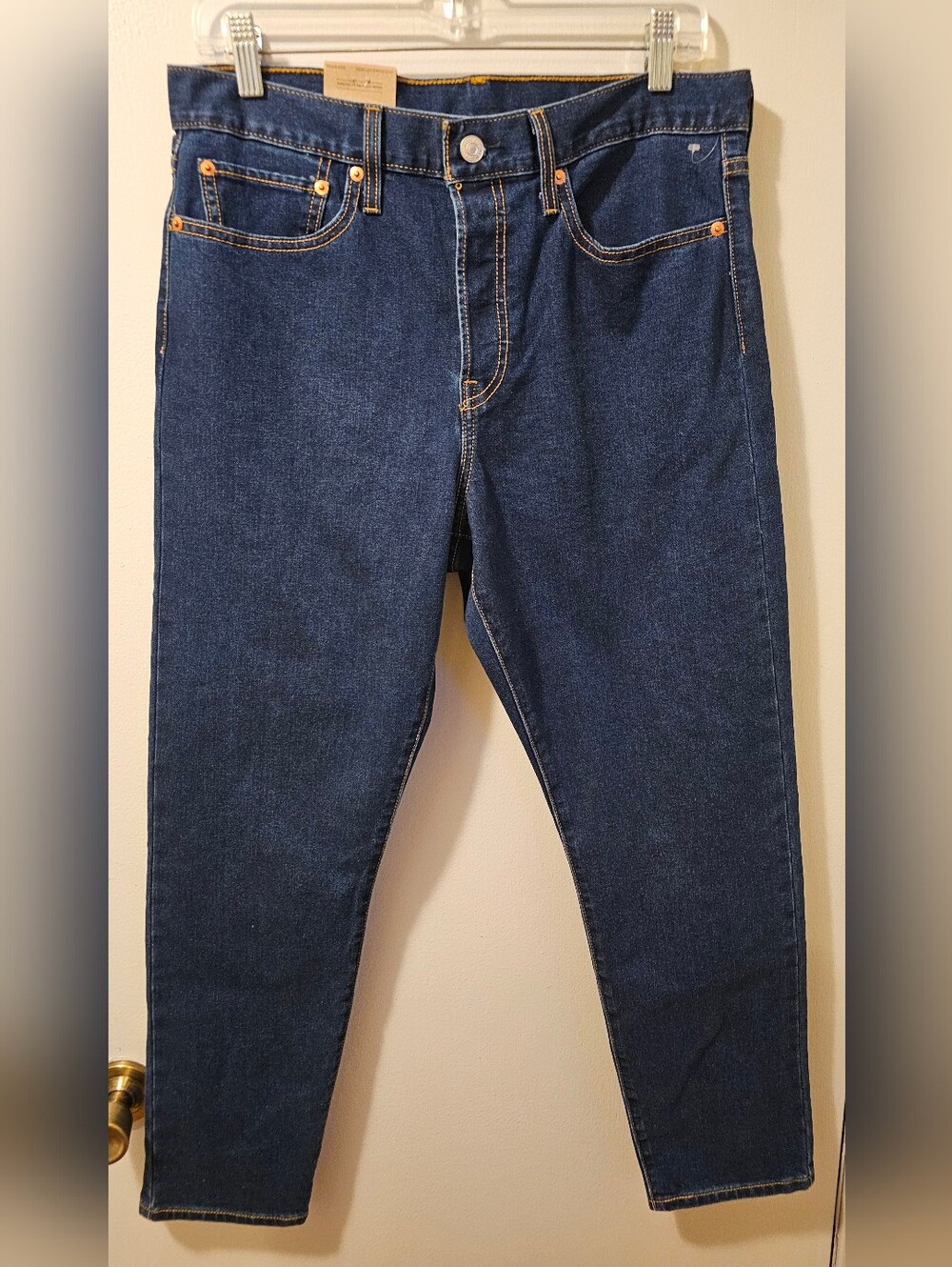 Levi's Wedgie Fit High Rise Button Fly Jeans Stretch Dark Blue Womens Sz 31 NWT